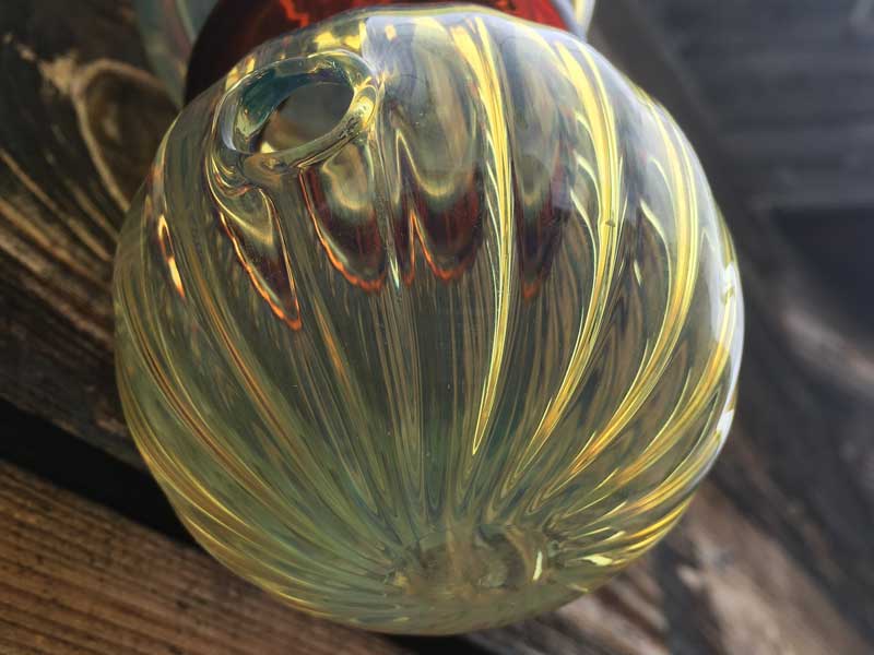 Vi Send Up Art Glass Incense Burner/Hang Pendulum Amber A[gKX̂