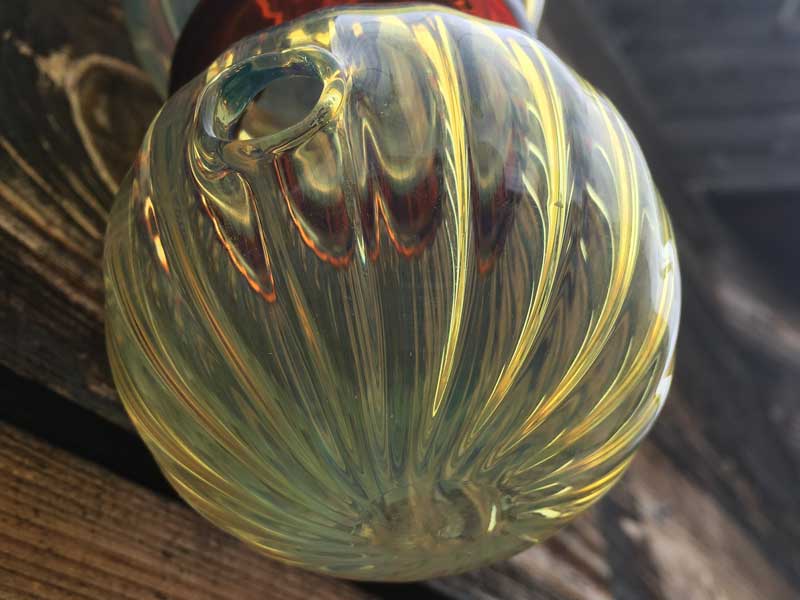 新品 Send Up Art Glass Incense Burner/Hang Pendulum Amber アートガラスのお香立て