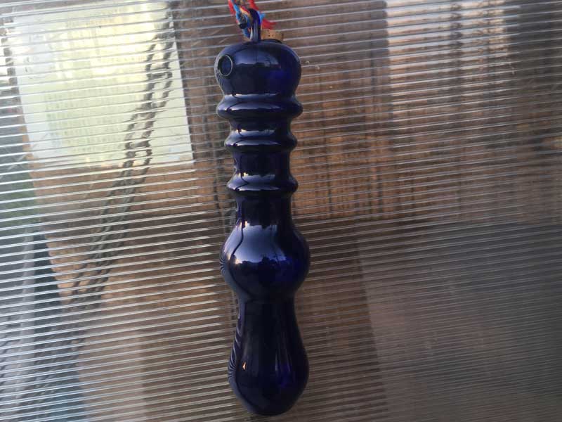 新品 Send Up Art Glass Incense Burner/Blue アートガラスの青いインセンスバーナー お香立て