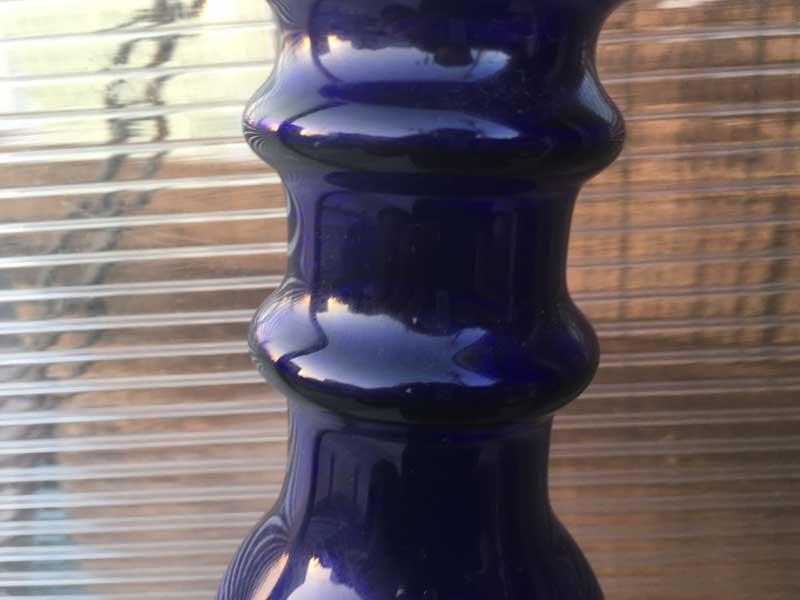 新品 Send Up Art Glass Incense Burner/Blue アートガラスの青いインセンスバーナー お香立て