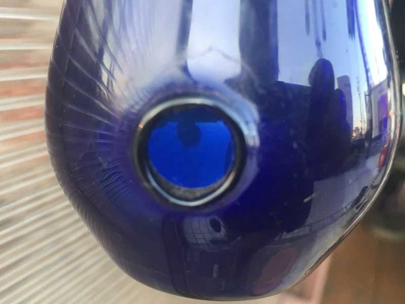 新品 Send Up Art Glass Incense Burner/Blue アートガラスの青いインセンスバーナー お香立て