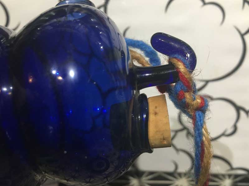 新品 Send Up Art Glass Incense Burner/Blue アートガラスの青いインセンスバーナー お香立て