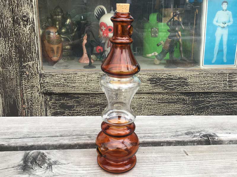 �V�i Send Up Art Glass Incense Burner/Stand Drink Amber/Silver �A�[�g�K���X�̂�������