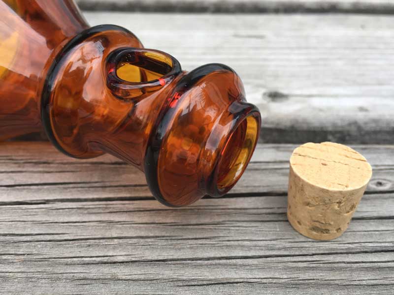 �V�i Send Up Art Glass Incense Burner/Stand Drink Amber/Silver �A�[�g�K���X�̂�������