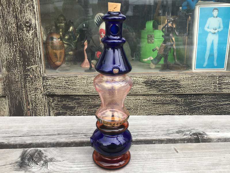 �V�i Send Up Art Glass Incense Burner/Stand Drink Blue �A�[�g�K���X�̂������� �X�^���h�^�C�v
