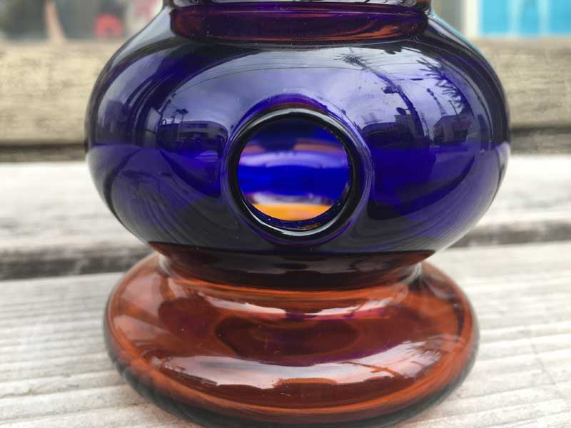 �V�i Send Up Art Glass Incense Burner/Stand Drink Blue �A�[�g�K���X�̂������� �X�^���h�^�C�v