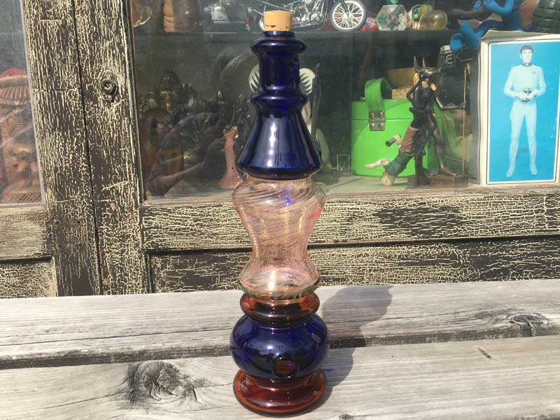 �V�i Send Up Art Glass Incense Burner/Stand Drink Blue �A�[�g�K���X�̂������� �X�^���h�^�C�v