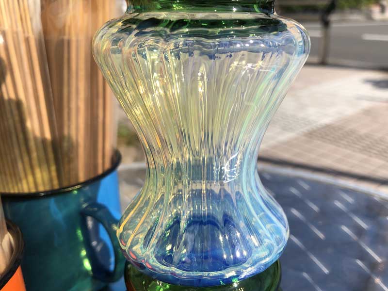 �V�i Send Up Art Glass Incense Burner/Stand Drink Green �A�[�g�K���X�̂������� �X�^���h�^�C�v
