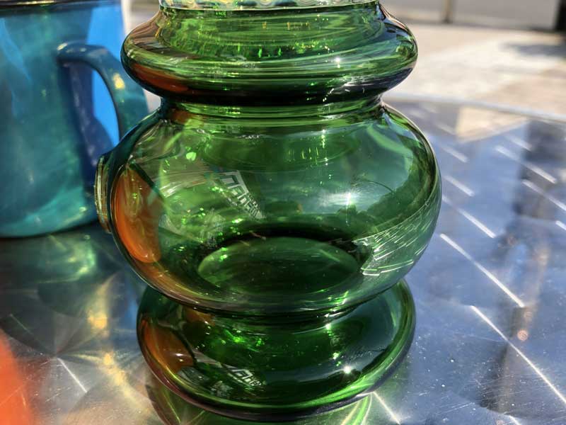 �V�i Send Up Art Glass Incense Burner/Stand Drink Green �A�[�g�K���X�̂������� �X�^���h�^�C�v