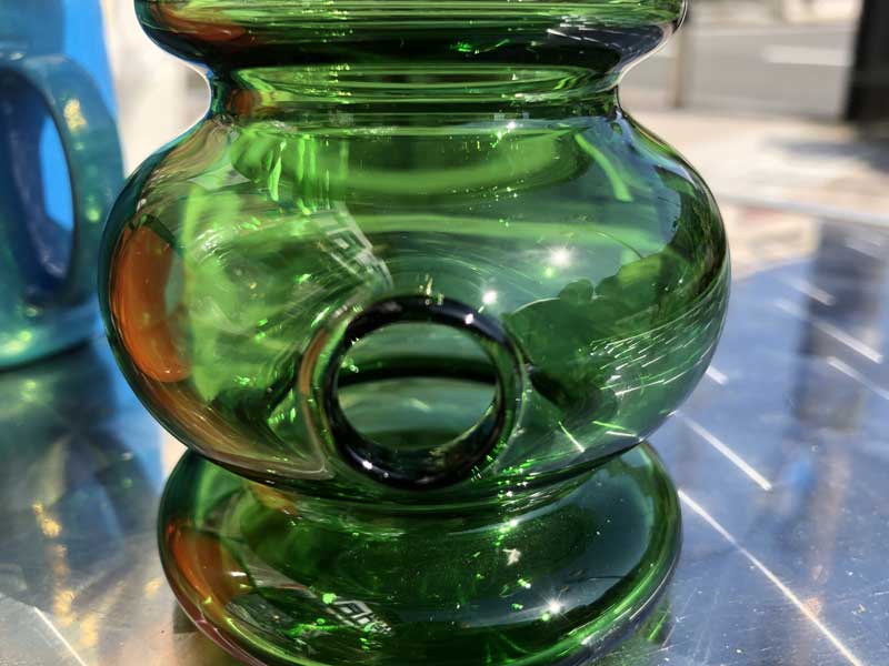 �V�i Send Up Art Glass Incense Burner/Stand Drink Green �A�[�g�K���X�̂������� �X�^���h�^�C�v