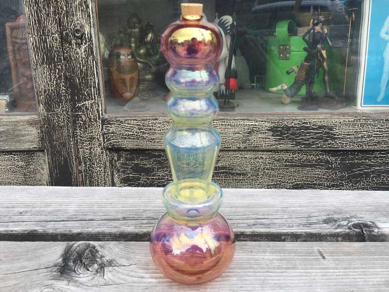 新品 Send Up Art Glass Incense Burner/Stand Pole Gold & Silver /アートガラスのお香立て