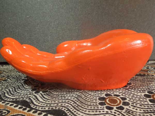 新品 陶器製 オレンジ ハンド トレイ お香立て、セージ用に、灰皿にも!