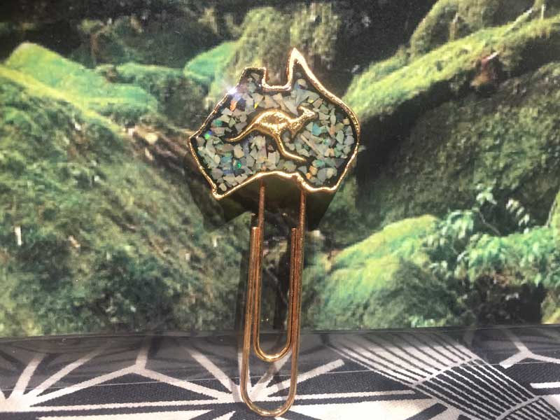 新品 AUSTRALIA オーストラリア産のオパールを使用した、ブックマーク、しおり