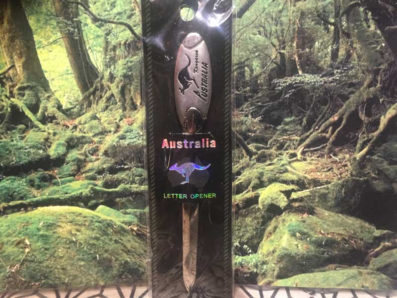 新品 AUSTRALIA オーストラリア カンガルー柄のペーパーナイフ、レターオープナー