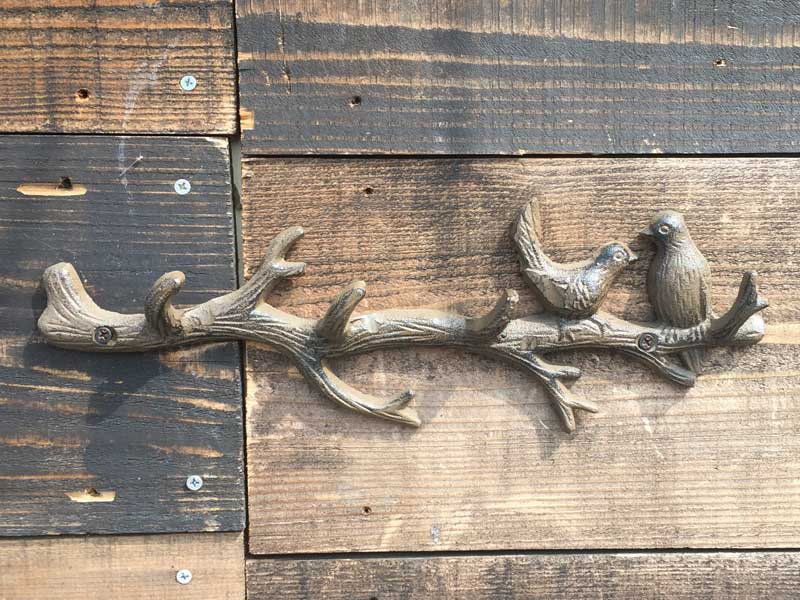 新品 DULTON 2 Birds on Tree Hook ダルトン アイアン鋳物の木の枝モチーフのフック、ウォールデコ