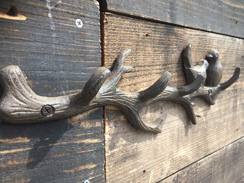 新品 DULTON 2 Birds on Tree Hook ダルトン アイアン鋳物の木の枝モチーフのフック、ウォールデコ