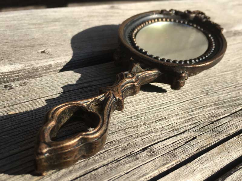 �V�i�@�A���e�B�[�N�� �n���h�~���[�A�苾�AAntique Hand Mirror