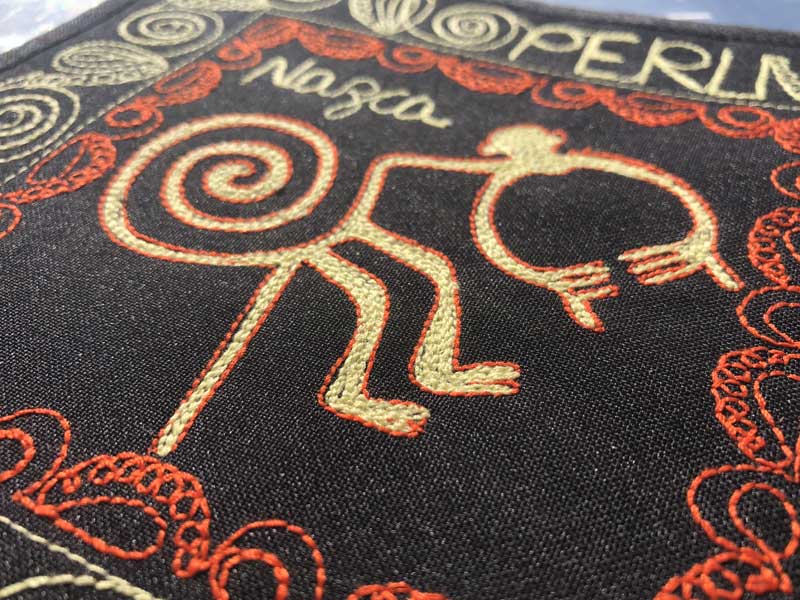 Peru Pot Mat �y���[�̃`�F�[���X�e�b�`�̓�~���A�i�X�J�̒n��G�A�����}�A�_�C�T�M�@