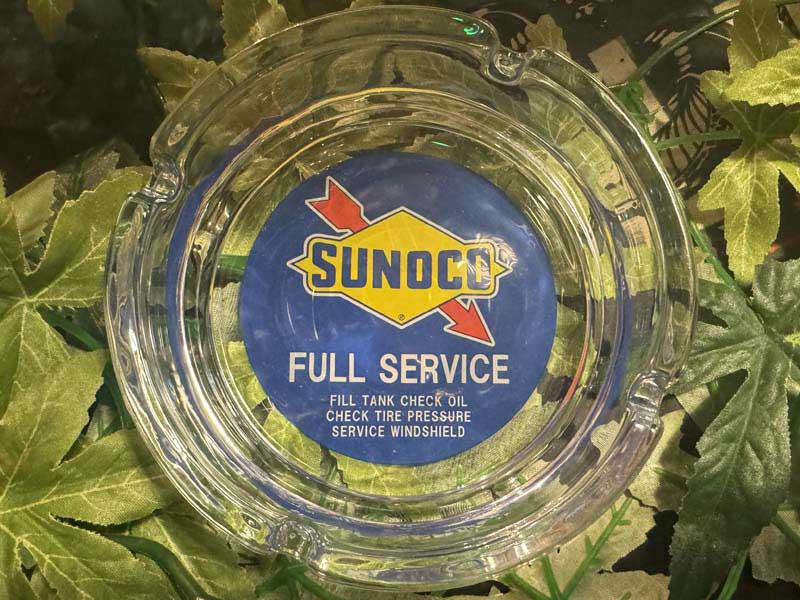 US Advertising Glass Ashtray、US企業物のガラス製の灰皿、Sunoco、Dunkin Donous