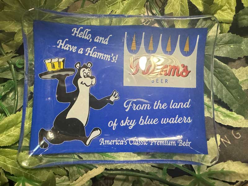 US Advertising Glass Tray�AUS��ƕ��̃K���X���̃g���C �������� Hamms' Beer