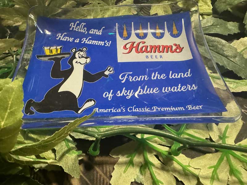 US Advertising Glass Tray、US企業物のガラス製のトレイ 小物入れ Hamms' Beer