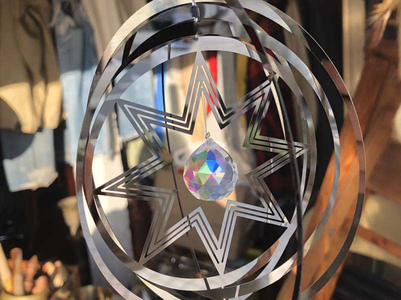 Wind Spinner 5 inch Star & Sun Catcher�ACosmo Spinner �A���o���ʔ��Q�Ȏ��R�̌b�ݎG��