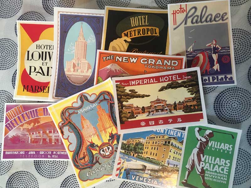 新品DULTON Vintage Old Hotel 50 Labels Stickers 、世界中の古いホテルのステッカー50枚セット
