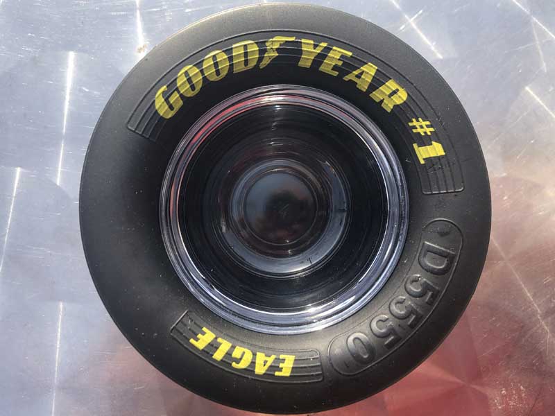 US TOY/GOODYEAR SLICK TIRE Glass Tray�AAshtary�A�O�b�h�C���[�K���X�g���[ DRAG RACE�ANASCAR 