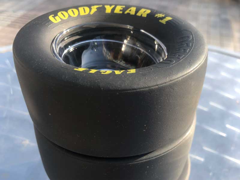 US TOY/GOODYEAR SLICK TIRE Glass Tray�AAshtary�A�O�b�h�C���[�K���X�g���[ DRAG RACE�ANASCAR 
