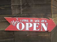 �V�i�@Vintage���H OPEN/CLOSED�̖ؐ� ���o�[�V�u���̖��^�ŔAArrow Sign
