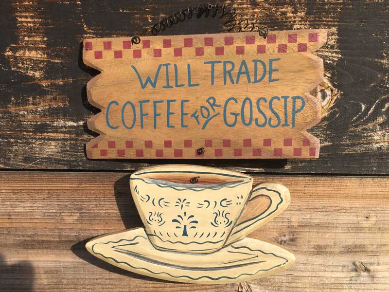 �A���e�B�[�N���H �E�b�h�� �R�[�q�[�̊ŔAWILL TRADE COFFEE FOR GOSSIP Cafe�ABar �X�ܗp�i