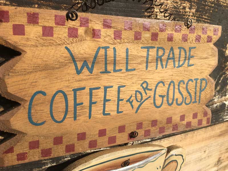 �A���e�B�[�N���H �E�b�h�� �R�[�q�[�̊ŔAWILL TRADE COFFEE FOR GOSSIP Cafe�ABar �X�ܗp�i