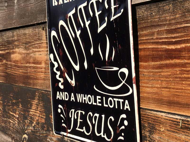 COFFEE JESUS �A���e�B�[�N���H�̃G���{�X���^���T�C���A�u���L���̊Ŕ�