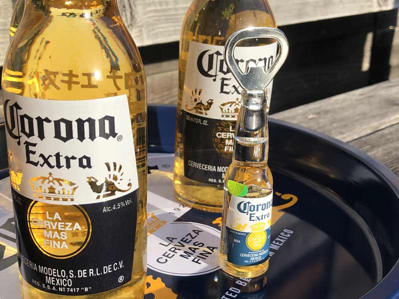 CORONA EXTRA Tray & Bottle Opener �R���i�r�[�� ���^���g���C & �𔲂�