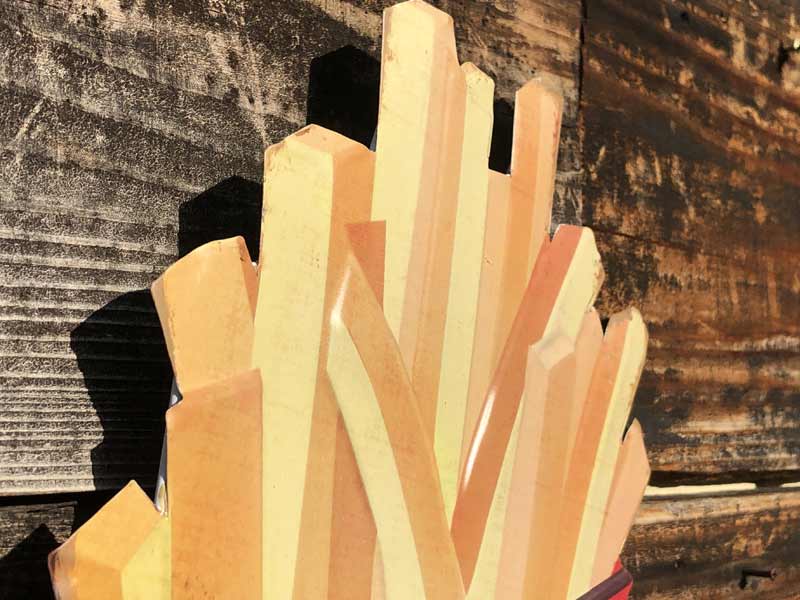 Hamburger & Potato Metal Sign�A�n���o�[�K�[�A�|�e�g�̃��^���T�C���A�u���L�̊Ŕ�