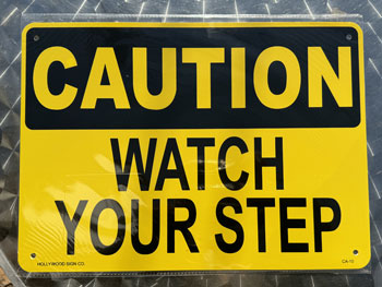 HOLLYWOOD SIGN Plastic sign/CAUTION