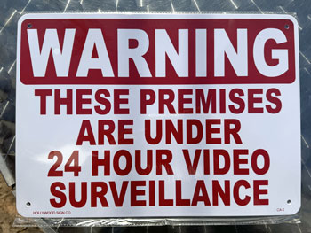 HOLLYWOOD SIGN Plastic sign/WARNING