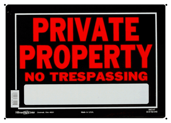 manana online store/Made in USA Hillman Sign Center �A�����J�̊Ŕ� PRIVATE PROPERTY NO TRESPASSING