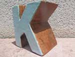 新品 Wood Letter Block アカシアの木を使用した木製のアルファベット ブロック K