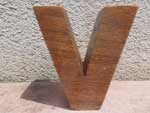 新品 Wood Letter Block アカシアの木を使用した木製のアルファベット ブロック V
