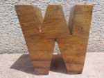新品 Wood Letter Block アカシアの木を使用した木製のアルファベット ブロック W