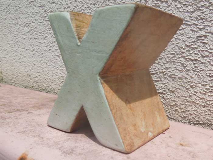 新品 Wood Letter Block アカシアの木を使用した木製のアルファベット ブロック X
