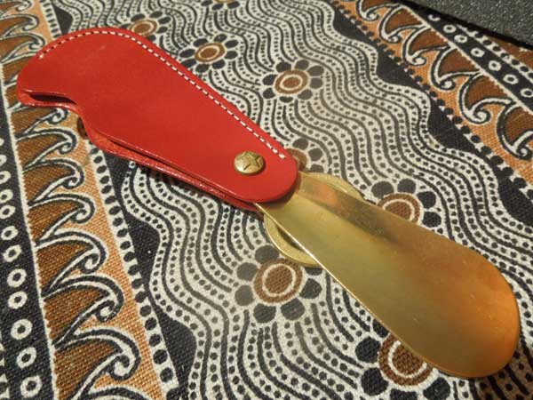 KC's Leather Craft Ȗ؃U[~^JShoe Horn Key HolderACx L[z_[ Red