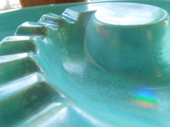Vintage Pottery Turquoise Ashtray/re[W 퐻̃^[RCYF̊DM