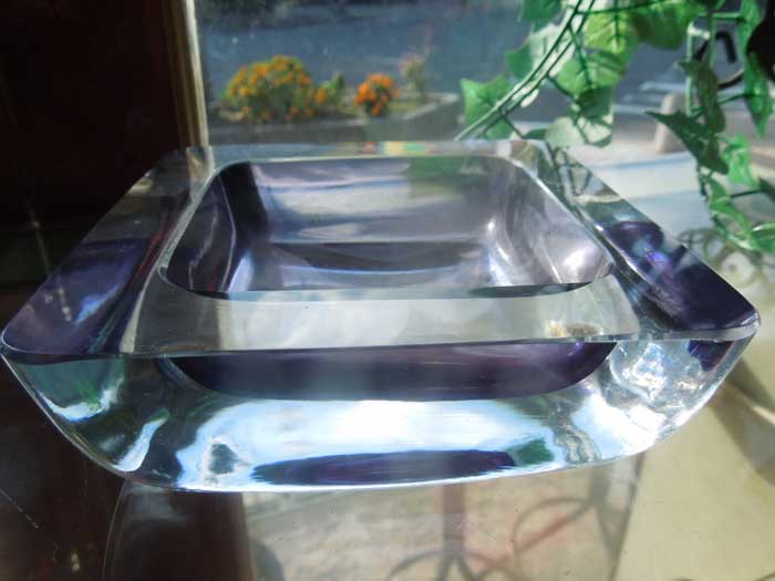 Antique Crystal Glass Ashtray/AeB[N@NX^KXDM Smoke x Purple