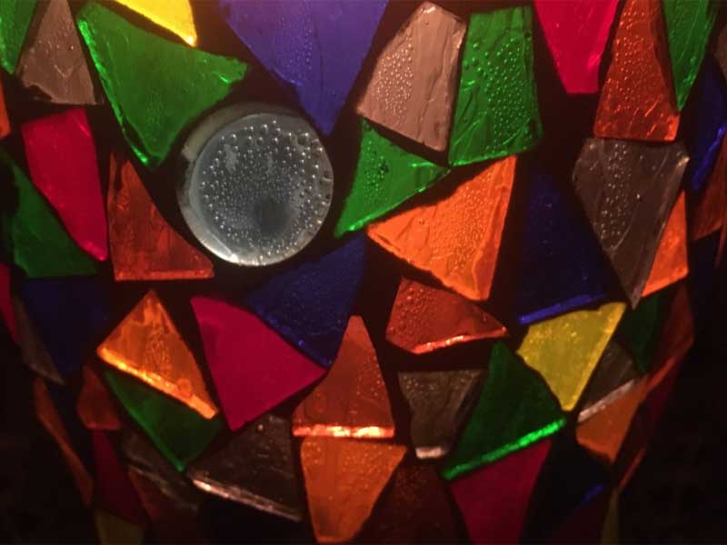 Used Stend Glass Candle Holder �X�e���h�O���X�̃L�����h���z���_�[