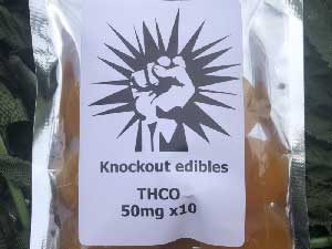 Knockout mbNAEg THC-O Edibles Gummy THCOZxO~@THCO 50mg x 10 }S[