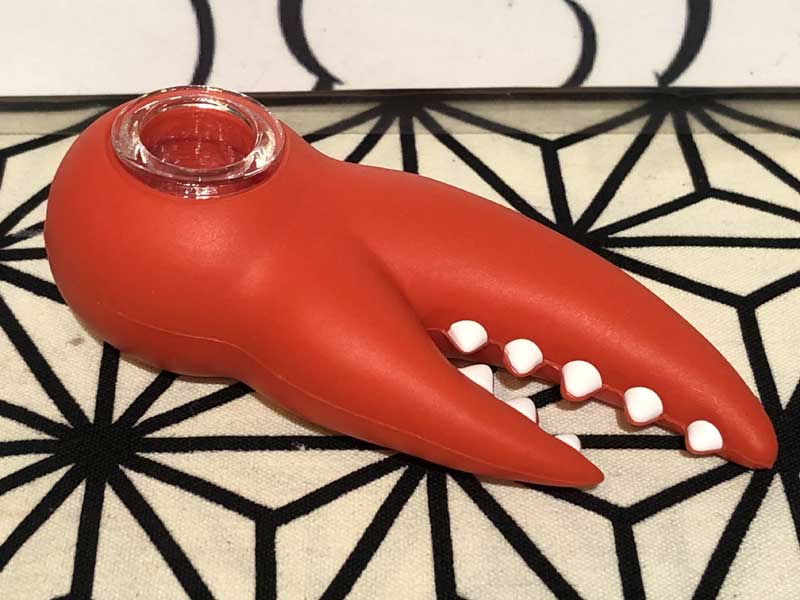 LIT SILICONE LOBSTER CLAW HAND PIPE uX^[ VR nhpCv KXXN[