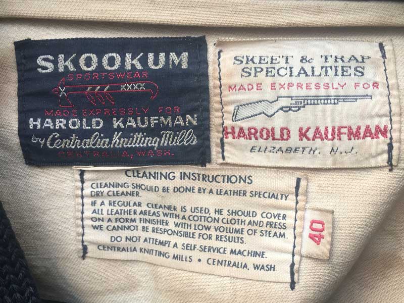 Vintage US 古着、1960年代、SKOOKUM x HAROLD KAUFMANN スクーカムシューティング ニットカーディガン