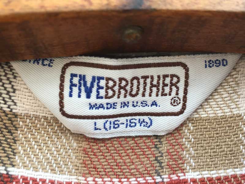 Vintage Used 1970's FIVE BROTHER Nel Shirts 1970N t@CuuU[ lVc/L